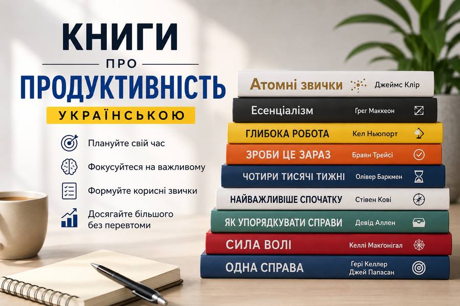 Книги про продуктивність українською: що почитати, щоб працювати розумніше