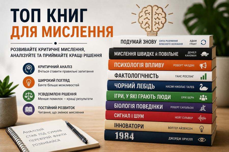 Топ книг для мислення: 10 видань, які допомагають бачити більше